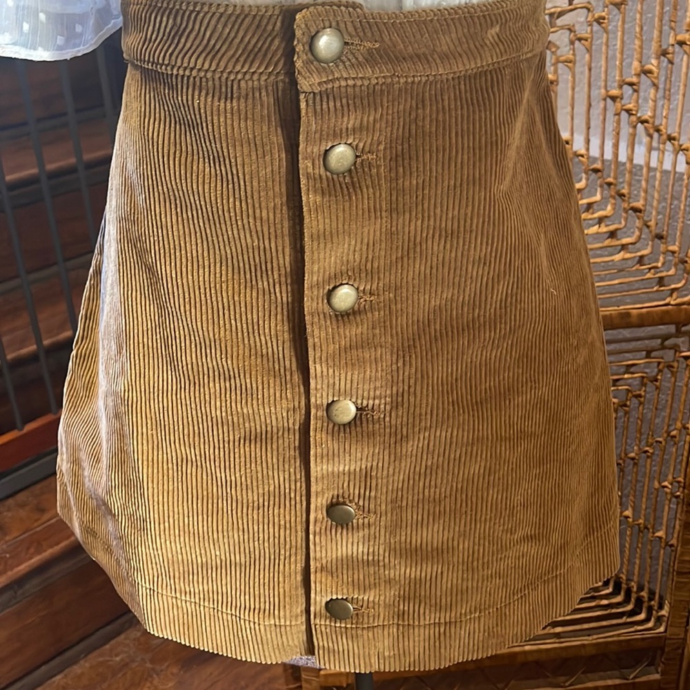 American Apparel retro courdoroy skirt with brass buttons Size: L